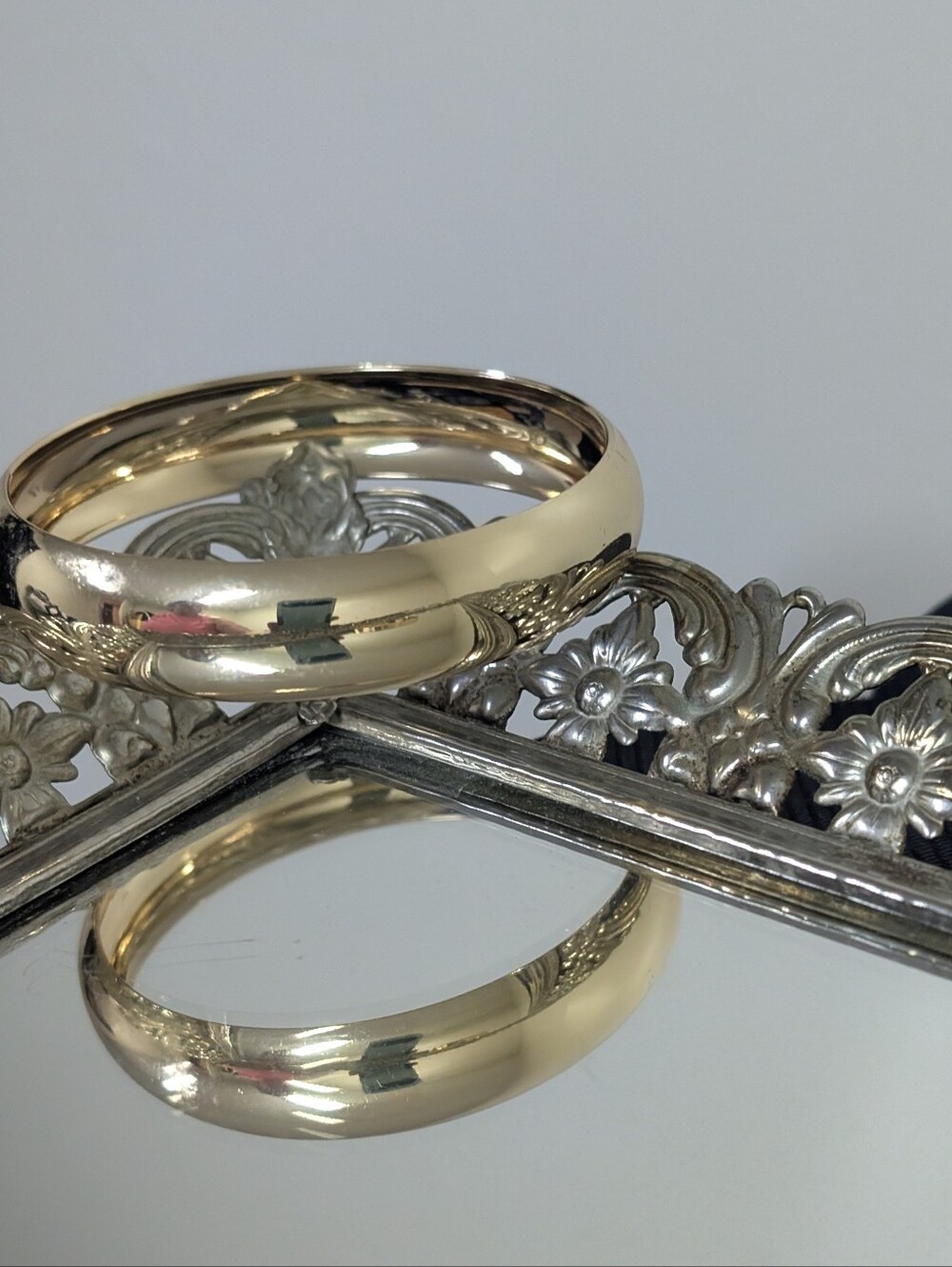 Vintage Gold Wide Bangle Bracelet Chunky Gold Bracelet